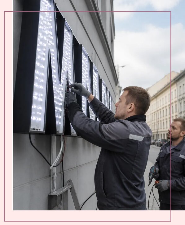 Изготовление и монтаж светодиодных LED вывесок в Шумерле